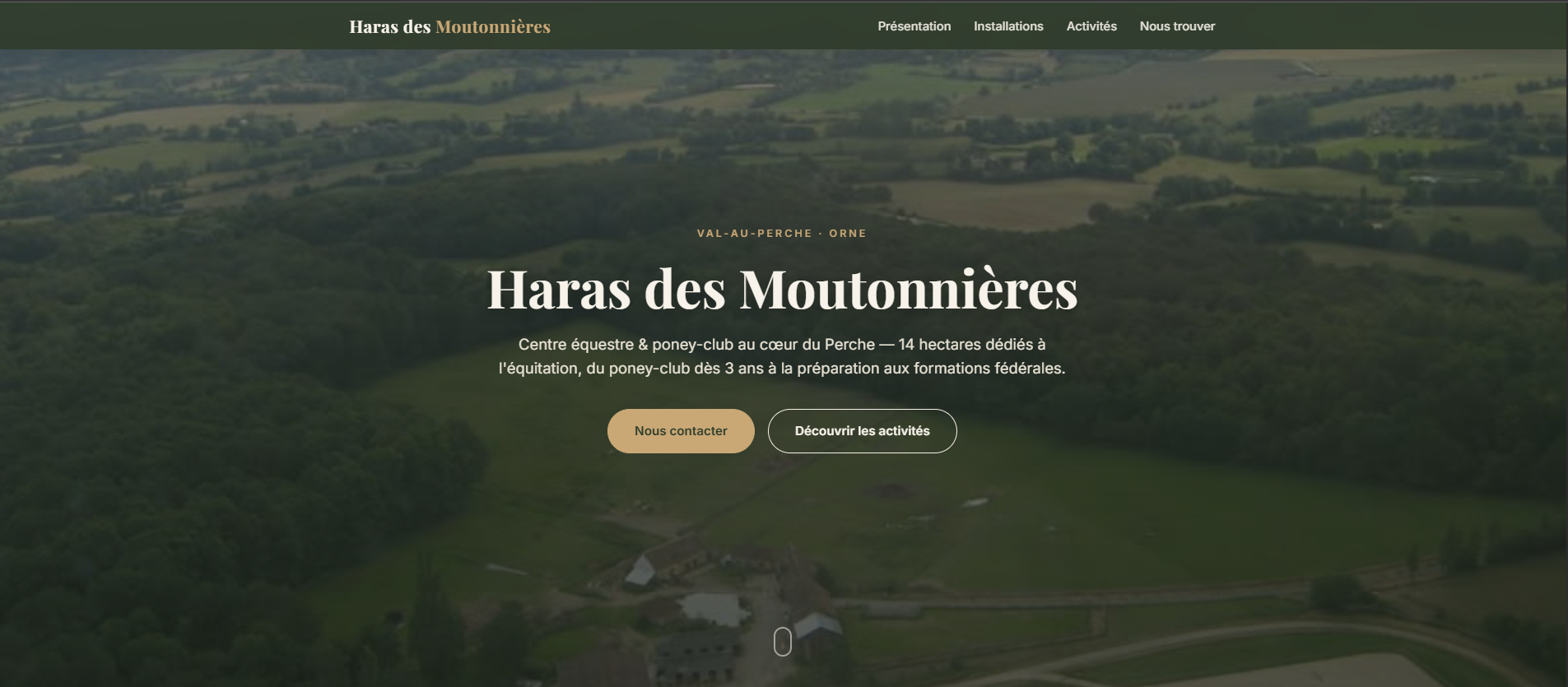 Haras des Moutonnières website preview